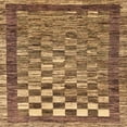 thumbnail image 1 of Ahgly Company Indoor Square Abstract Saddle Brown Checkered Area Rugs, 4' Square, 1 of 6