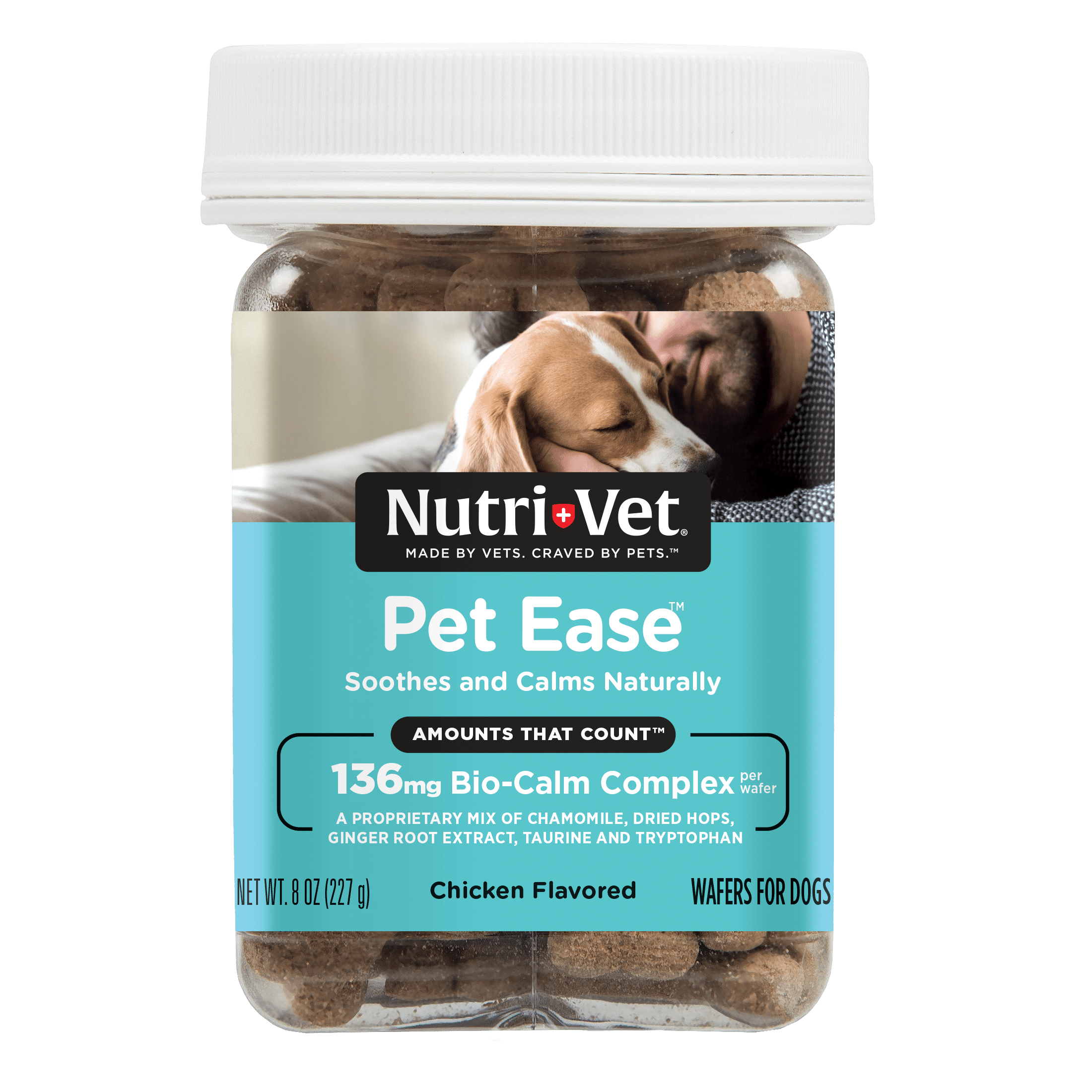 Nutri-Vet Pet Ease Wafers for Dogs | Calming Treats for Dogs | 8 ounces