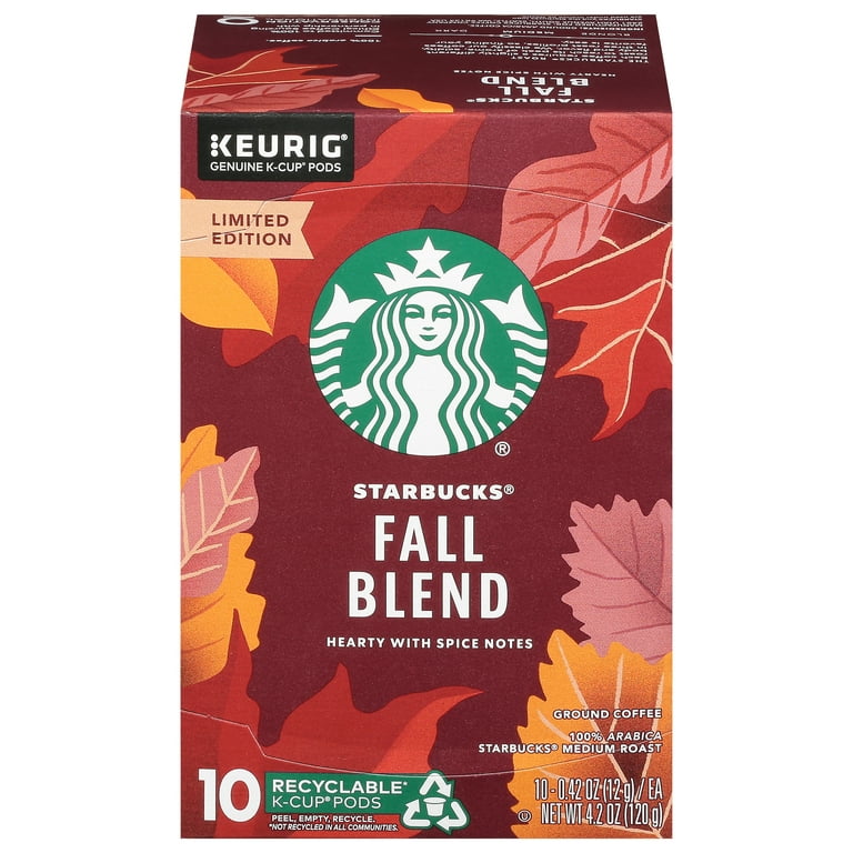 Starbucks Fall Blend K-Cup Pods, 10 ct Box, Medium Roast Coffee
