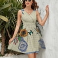 thumbnail image 3 of Spring Floral Celadon Dress Fashion Beach Long Dresses Female Party Printed Sundress, 3 of 7
