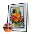 thumbnail image 2 of Pintura de diamante Quilling papel pintura flores pared de diamantes de imitación redonda completa FLhrweasw Nuevo, 2 of 9