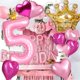 thumbnail image 3 of Set de globos princesa Florisland 40" rosa con corona 8, 3 of 6