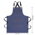 thumbnail image 6 of Unique Bargains Aprons with Pockets Adjustable Long Waist Cooking Apron Durable Blue, 6 of 6