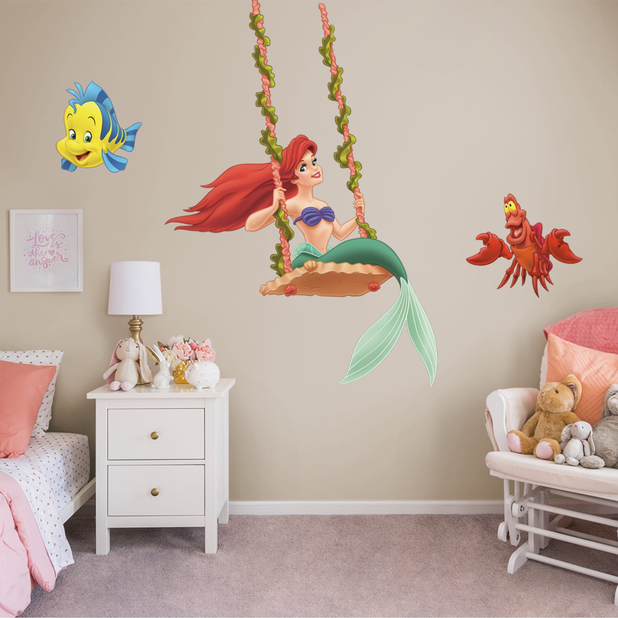 Fathead Ariel Swinging Officially Licensed Disney Removable Wall