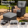 thumbnail image 2 of ALAULM 7-Piece Patio Furniture Set, Outdoor Thick Wicker High Back Conversation Set with 3-Seater Sofa, Swivel Chairs, Ottomans and Square Coffee Table for Yard Patio, Gray, 2 of 7