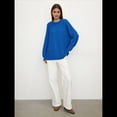 thumbnail image 4 of Suéter de Cuello Redondo para Mujer, Larga, Farol, Tejido , Holgado e Informal Azul Real L, 4 of 9