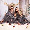 thumbnail image 6 of MEZZALL Women Satin Silk Button Down Pajama Sets Solid Color 2 Piece Sleepwear Loungewear Long Sleeve Lapel Shirts With Pants Family Matching Nightwear, 6 of 6