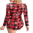 thumbnail image 5 of EIMELI Pyjama à Manches Longues Imprimé pour Femmes, Col en V, Combinaison Moulante, 5 of 5
