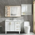 thumbnail image 6 of Cterwk 30x40 Inch Rectangular Makeup Mirror Vanity Mirror Gold Metal Frame Wall Mirror for Bathroom, Living Room, 6 of 8