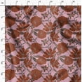 thumbnail image 3 of Soimoi Floral Print,Cotton Cambric, Quilting Fabric Sold by The Yard 42 Inch Wide, Medium Weight Cotton Fabric, SewingSupplies,Rust Brown, 3 of 6