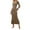 Brown, variant on OSOLU Solid Color Women Casual Long Sleeve Knit Dress Elegant Bodycon Vacation Maxi Dress Slim Fit Winter Fall Dresses Cozy Sundress Wedding Guest Dress