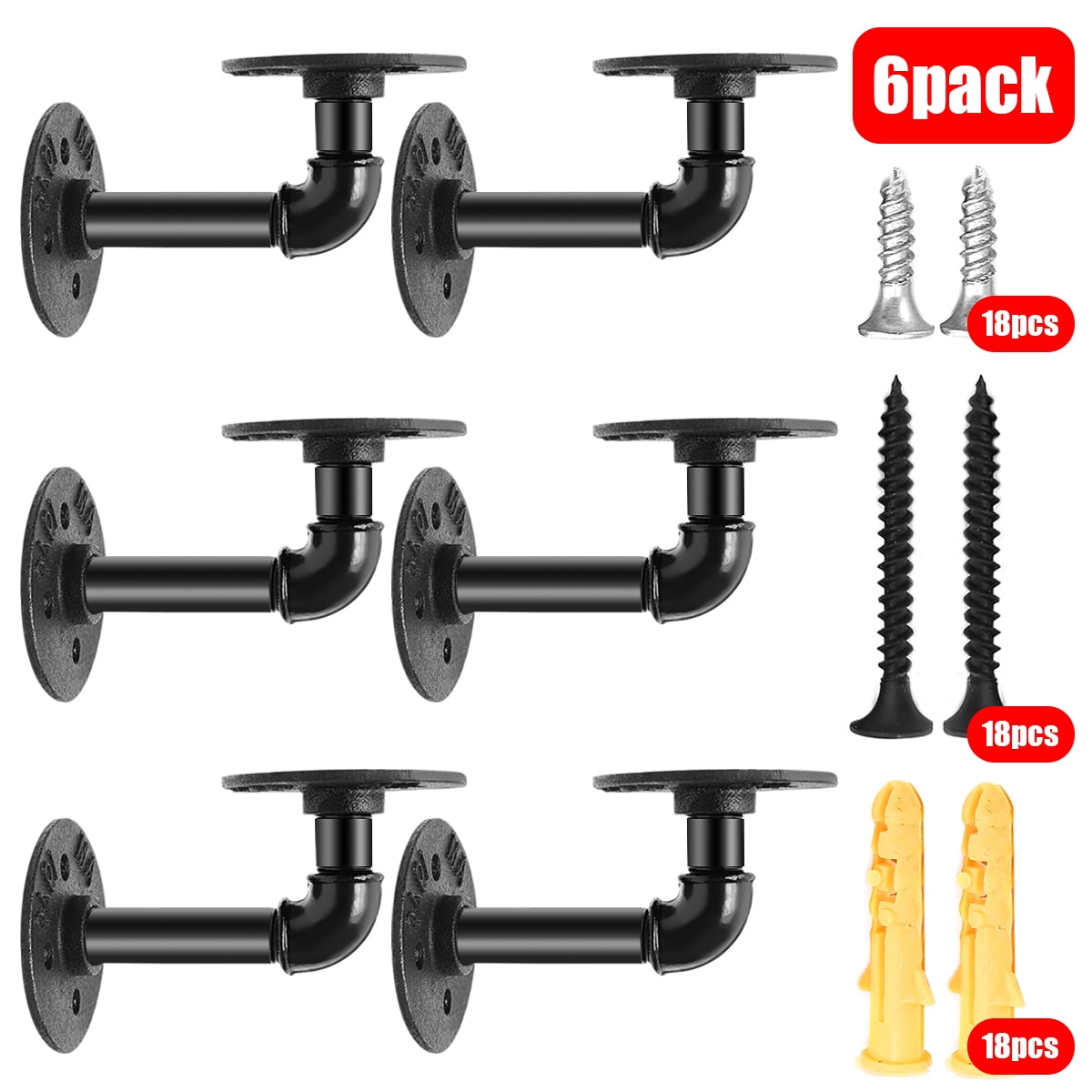 Industrial Shelf Bracket for Bookshelf Floating Shelves Plumbing Pipe