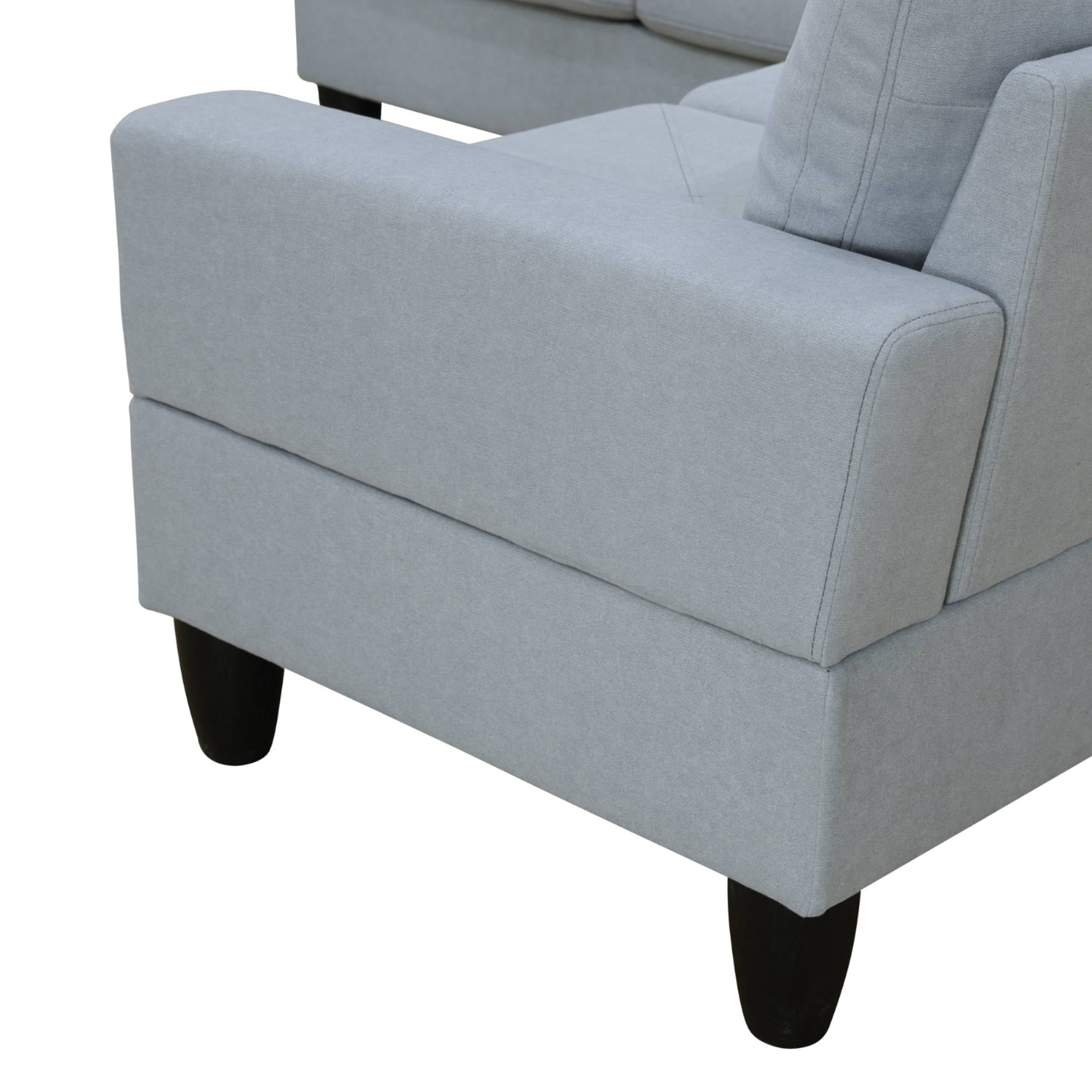 L Shaped Sofa Couch U Shaped Sectional Corner Sofa 6-Seater Furniture Modular Couches for Living room, Grey