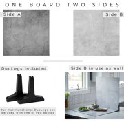 V-FLAT WORLD Duo Board - 24x24 Double Sided Surface Board, Iced Concrete/Midnight Cement