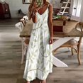 thumbnail image 4 of Elegant Olive Leaf Pattern Sleeveless Dress Dresses Women Summer Women's Summer Clothing, 4 of 9