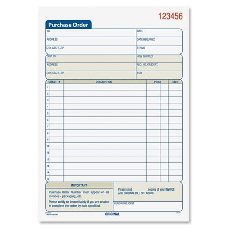 Adams Carbonless Purchase Order Statement-2PK