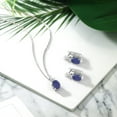 thumbnail image 4 of Gem Stone King 6.20 Ct Blue Lapis E-F Lab Grown Diamond 925 Sterling Silver Pendant and Earrings Jewelry Set, 4 of 4