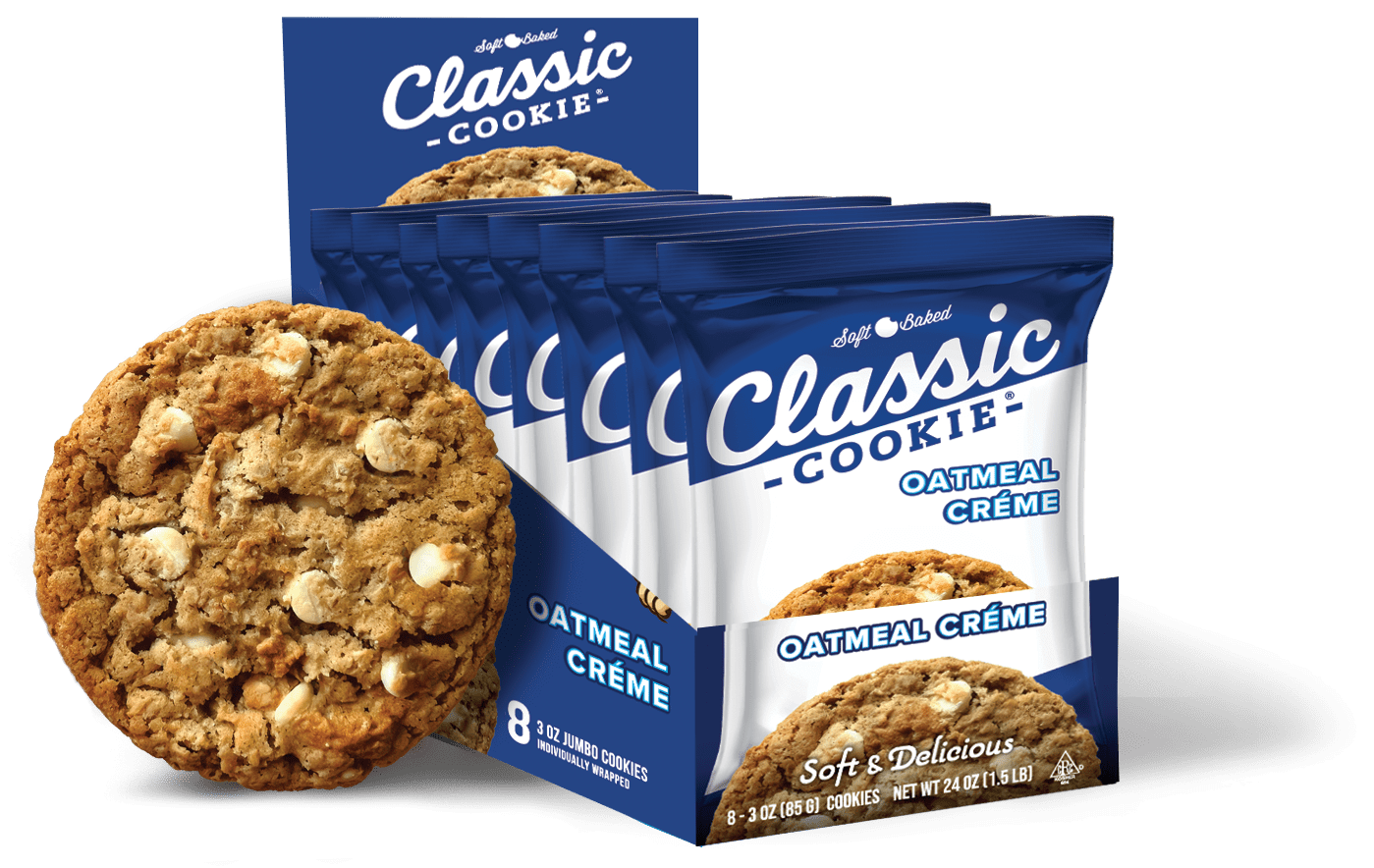 Classic Cookie Soft Baked Oatmeal Crème Cookies with Hershey's® White Creme  Chips, 4 Boxes, 4 Boxes - Ralphs