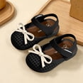 thumbnail image 5 of Viluyesy Girls Mary Jane Flats Hook and Loop Strap Woven Bow Closed Toe Soft Sole Round Toe Princess Dress Shoes Black Size 13.5 Little Kids, 5 of 7