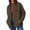 Coffee, variant on Womens Fall Winter Warm Jacket Oversized Faux Shearling Horn Button Coats Long Sleeve Crew Neck Loose Outerwear with Pockets
