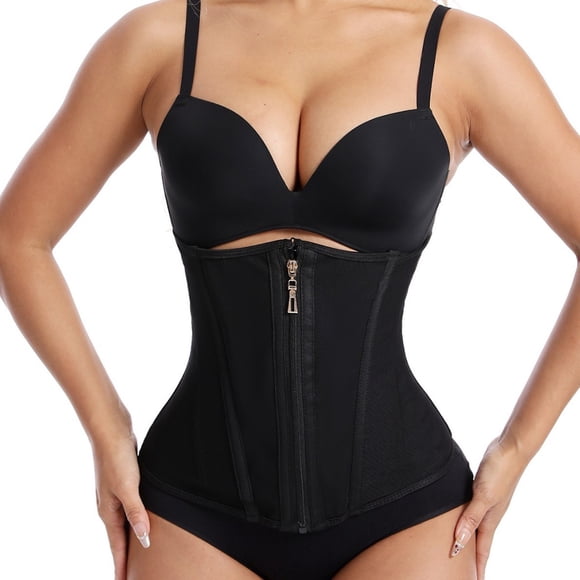 High-Compression Waist Trainer with Zipper and Hook Closure for Workout Yoga Shaping Ergonomic Support Posture Enhancement and Seamless Fit for Everyday Wear
