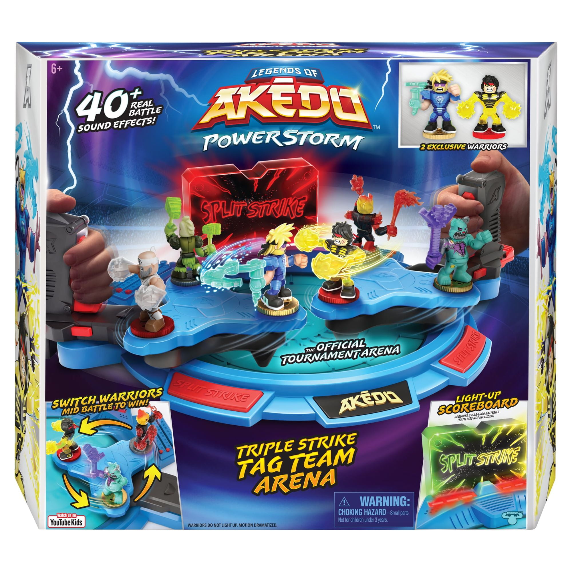 Akedo Powerstorm Triple Strike Tag Team Toy Set with Sound Effects, Light Up Scoreboard, 2 Warriors, Ages 6+ - Walmart.com Akedo Powerstorm Triple Strike Tag Team Toy Set with Sound Effects, Light Up Scoreboard, 2 Warriors, Ages 6+ - Walmart.com