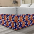 thumbnail image 1 of Flower Bed Skirt, Illustration of Floral Themes Detailed Magnolia Silhouettes Season Art, Elastic Bedskirt Dust Ruffle Wrap Around for Bedding Decor, 4 Sizes, Indigo Pale Taupe Orange, by Ambesonne, 1 of 2