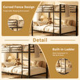 thumbnail image 3 of Seizeen Full Bunk Bed, Full over Full Metal Bunk Bed, 78" * 56" Modern Retro Full Size Bunk Bed Frame with Ladder and Safety Guardrails for Teens Adults, Black, 3 of 8