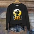 thumbnail image 4 of Kaliqueen Halloween Sweatshirts for Women Spooky Season Funny Long Sleeve Graphic Crewneck Pullover Tops Loose Fit Holiday Outfits with Multi Print, 4 of 6