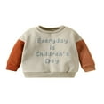 thumbnail image 1 of Baby Sweatshirts Patchwork Long Sleeve Pullover  Neck Contrast Color Tops, 1 of 6