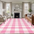 thumbnail image 2 of 5x8 Area Rugs for Living Room, Pink Buffalo Check Non Slip Area Rugs for Kitchen Bedroom Entryway, Valentine's Day Modern Rustic Plaid Washable Carpet Runner Rug Floor Mats for Bedroom Home Decor, 2 of 9