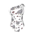 thumbnail image 5 of Wukai Funny Chicken Chic One Shoulder Swimwear with Ruffle Design and Tummy Control Skirt: Fashionable, Supportive, Comfortable for Beach-Small, 5 of 7