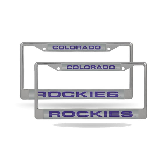 Colorado MLB Rockies (Set of 2) Chrome Metal Laser Cut License Plate Frame