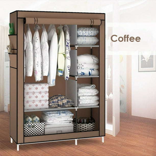 Portable Closet Wardrobe Shelf Clothes Storage Organizer Shoe Rack Shelves Clothing Armoire 41 X18 X67 Walmart Com Walmart Com