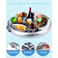 thumbnail image 3 of Portavasos inflable para piscina, portavasos 2 en 1 para bebidas y refrigerios, portavasos flotante de 8 orificios de gran capacidad, portavasos flotante de PVC, adecuado para fiestas en la piscina de verano. TUNC Sencillez, 3 of 5