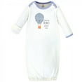thumbnail image 4 of Touched by Nature Baby Boy Organic Cotton Long-Sleeve Gowns 3pk, Hot Air Balloon, 0-6 Months, 4 of 4