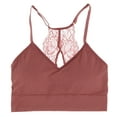 thumbnail image 2 of Marilyn Monroe Intimates Women's Lace Racerback Bralette 2 Pack Set - Pale Pink and Dark Rose - Small, 2 of 6