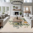 thumbnail image 3 of Daisy Flower Area Rugs 5'x8', Washable Small Throw Rugs for Classroom Bedroom, Vintage Farmhouse Rustic Floral Plant Indoor Outdoor Rug Non-Slip Low Pile Carpet Runner Reversible Floor Mats, 3 of 8