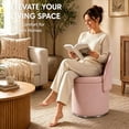 thumbnail image 6 of Casa Pura Furniture Blush Pink Velvet Swivel Storage Accent Chair with Foldable Backrest, 19.3 in., 250 lb Capacity, 6 of 8