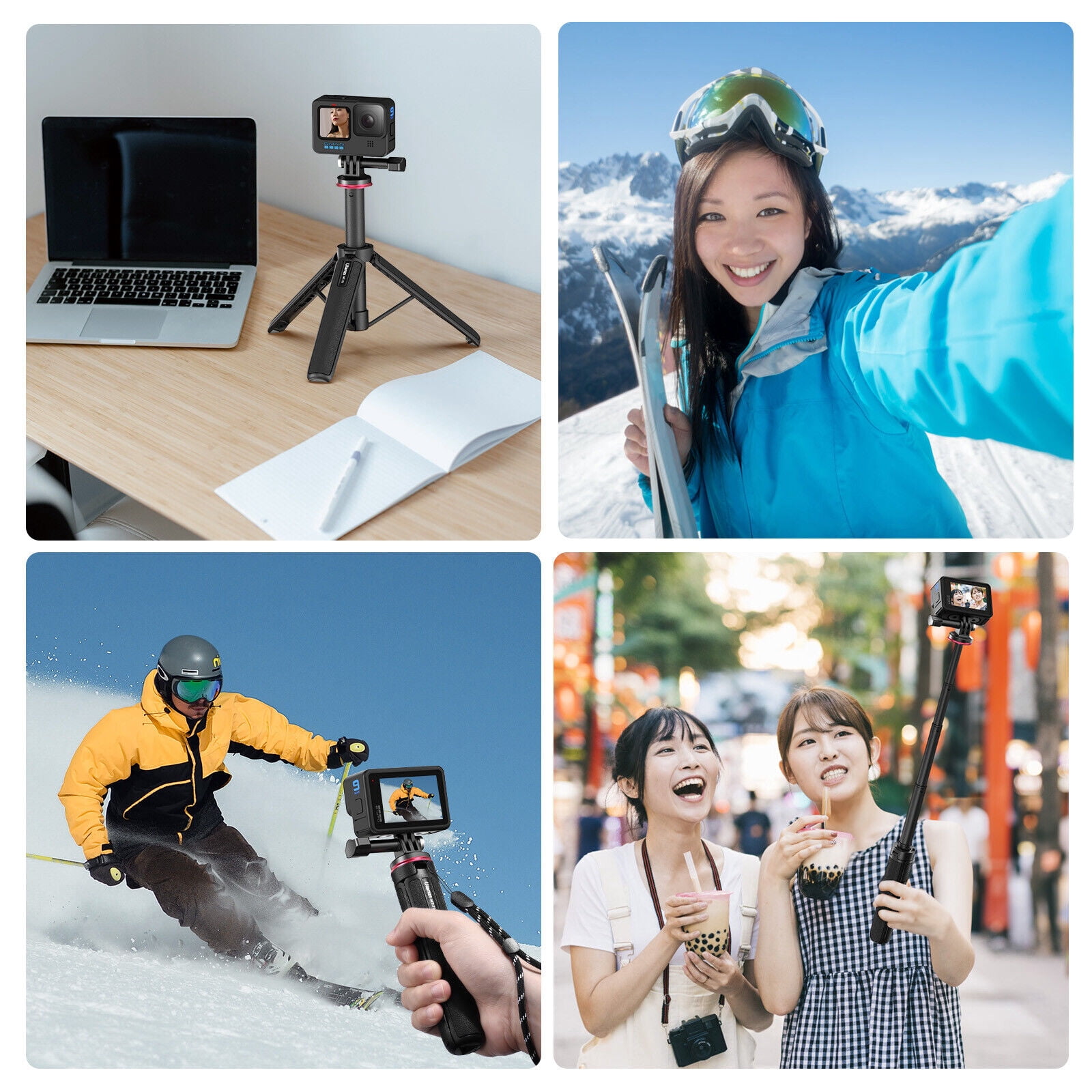 Ulanzi MT-72 Magnetic Quick Release Action Camera Tripod 17cm to 51cm Extendable Lightweight Aluminum Handheld Tripod/Monopod with Anti-Slip Base for GoPro DJI Travel Vlogging