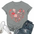 thumbnail image 2 of NAMTYQX Going Out Tops for Women Gemustertes Casual Plus Size Cool Short Sleeve Graphic Boxy Fit Crewneck Stretchy Womens Graphic T Shirts Gray Size S, 2 of 4