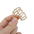 thumbnail image 4 of Unique Bargains 1 Pc Ponytail Buckle Hair Clip Stacked lines Hair Ponytail Cuff for Women Gold Tone, 4 of 5