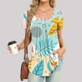 thumbnail image 2 of Blusa suelta de manga corta con cuello en V informal estampada a la moda para mujer OAVQHLG3B Store lin121212, 2 of 4