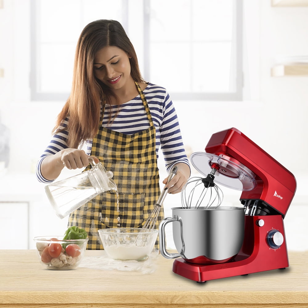 Private Jungle Stand Mixer 7Qt 660W,Tilt-Head Food Dough Mixer,Electric Kitchen Mixer with Dough Hook,Flat Beater & Wire Whisk,Red