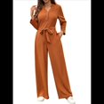 thumbnail image 1 of de Mujer de Larga con Cuello en V, Elegantes, Informales, de Pierna , para Otoño 2025. Color Caramelo XL, 1 of 10