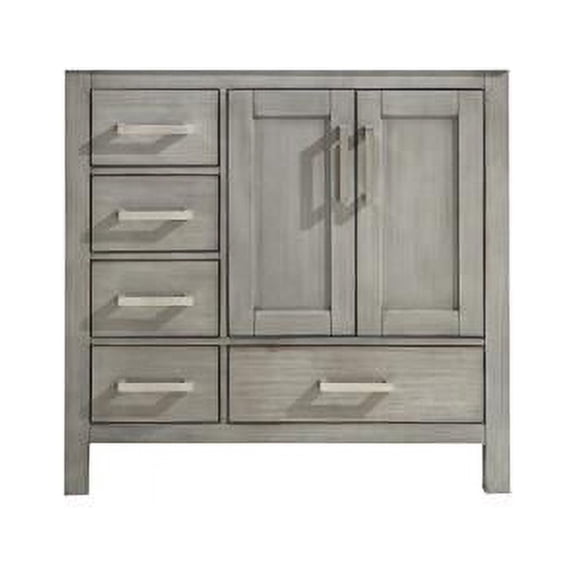 Jacques 36" Distressed Grey Vanity Cabinet Only - Right Version