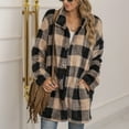 thumbnail image 4 of Summer Savings Clearance 2024 yoeyez Women Flannel Shacket Jacket Coat Plaid Shirts Flannel Lapel Button Down Shacket Outerwear Coats Loose Casual Tops, 4 of 6
