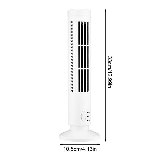 USB Standing Tower Fans Bladeless Floor Air Conditioner Humidifier Wind Wide-Angle Energy-Saving Slim Design Conditioning Ventilator Fan White