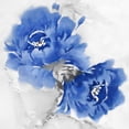 thumbnail image 2 of Stevens, Jesse 20x20 Gold Ornate Wood Framed with Double Matting Museum Art Print Titled - Flower Bloom in Indigo I, 2 of 4
