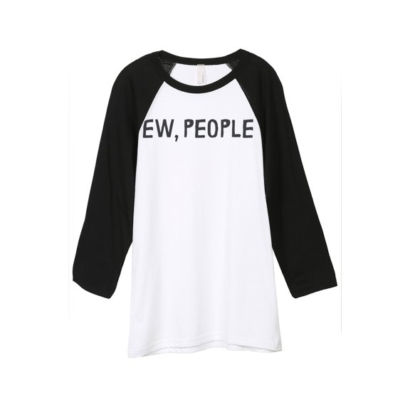 Thread Tank Ew People Unisex 3/4 Sleeves Baseball Raglan White Black Small
